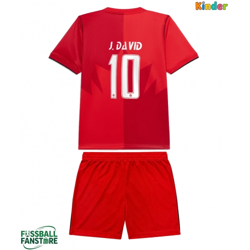 Kanada Jonathan David #10 Replik Heimtrikot Kinder WM 2026 Kurzarm (+ Kurze Hosen)
